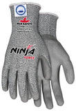 MCR Safety Ninja Force Polyurethane Coated Gloves, Large, Gray, Pair
