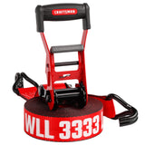 CRAFTSMAN CMXAZBS10000J Black/Red 2 x 27' Ratchet Tie Down Strap with Double J Hook - Heavyweight/Industrial Duty (10,000 lb Bre