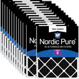 Nordic Pure 12x18x1 (11 1/2 x 17 1/2 x 3/4) Pure Carbon Pleated Odor Reduction Furnace Air Filters 24 Pack