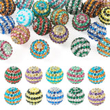 FASHEWELRY 20Pcs Resin Rhinestone Acrylic Bubblegum Beads 20mm Colored Round Disco Ball Beads for Beadable Pen Lanyards Keychain