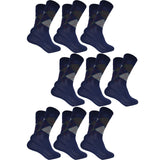 Pinkit MenS Diamond Cut Organic Cotton Crew Length Socks (Navy, Pack Of 9 Pairs)