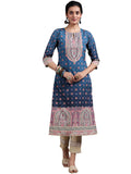 Libas Women'S Crepe Regular Kurta (29251_Blue