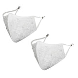 Masq By QOne Beaded 4 Layer Reusable, Washable With Detachable Chain & Ear Adjusters, AntiBacterial (Bfe>99%) Designer Embroid