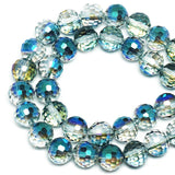 DIQIO 4mm Sparkle 96 Faceted Crystal Beads (94-100pcs, Trans-Green Blue)