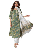 Libas Women'S Cotton Kurta Sets (400081O_Green_Xl)