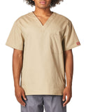 Dickies Mens VNeck Scrub Top, Khaki, XXLarge