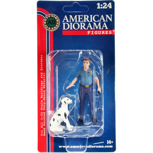 American Diorama Firefighters Fire Dog Training Figures (Trainer And Dog) For 1/24 Scale Models 76420