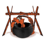 Beistle 1459 Vintage Rustic Fireplace Centerpiece, 11, Orange/White/Black
