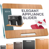 Ibyx Elegant Sliding Tray for Your Coffee Maker & Heavy Kitchen Appliances - Sturdy, Slides Easily from Under The Cabinet (Natur