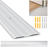 Aluminum Door Threshold - 48 L x 3 W 2PCS Exterior Door Threshold with Pre Drilled Holes and Expansion Screws, Non-Slip Fluted S