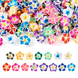 Craftdady 120Pcs Polymer Clay Flower Beads 3D Plumeria Floral Small Spacer Bead Cute Flower Charm Beads 15-16mm for Crafts DIY J