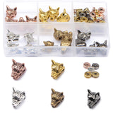 ADBEADS 75 Pieces in 5 Colors 25 Pieces Wolf Beads Plus Matching 50 Pieces Double Heishi Spacers Connector Charm Beads Jewelry M
