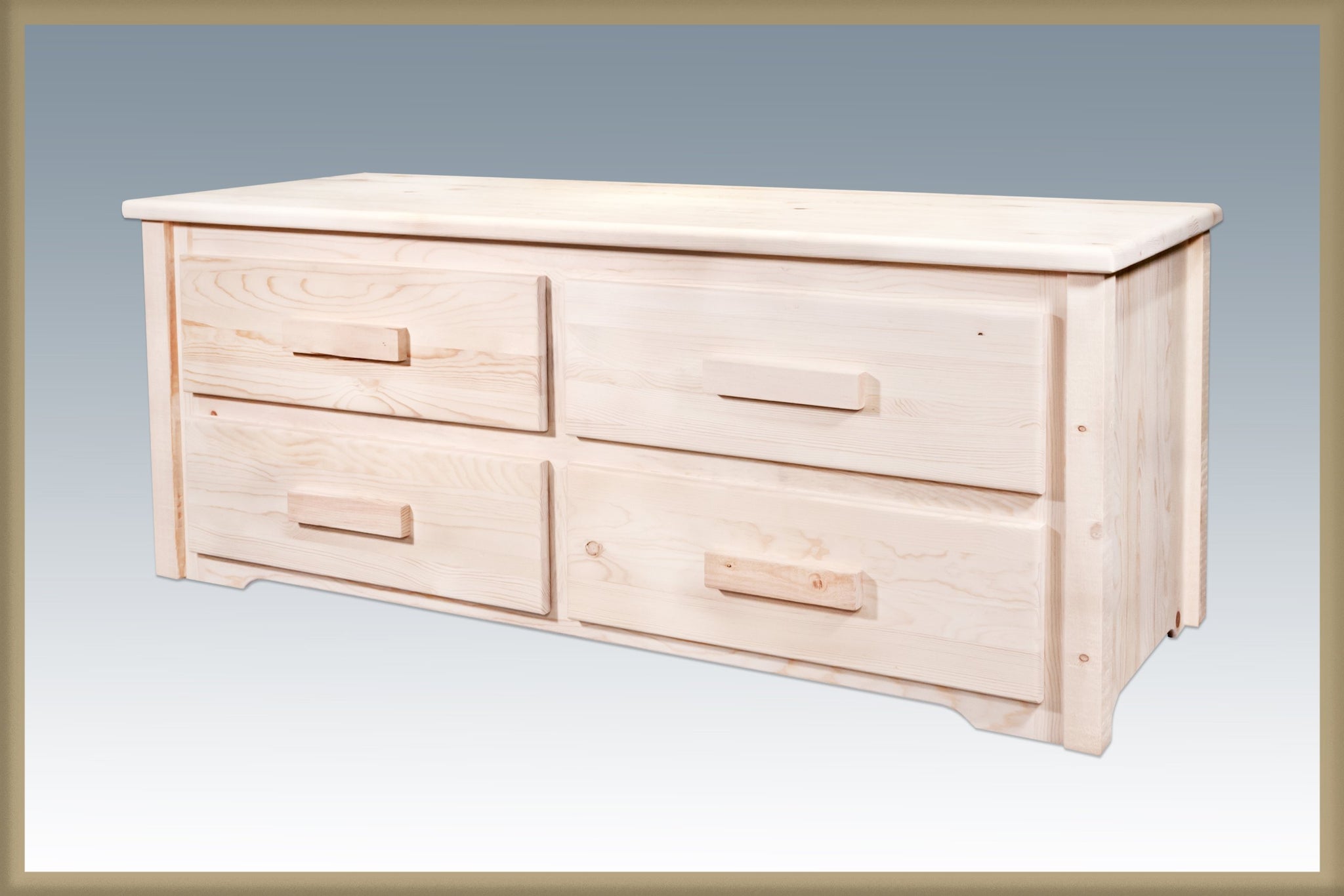 Montana Woodworks Sitting Chest - 4 Drawer Unfinished