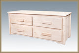 Montana Woodworks Sitting Chest - 4 Drawer Unfinished