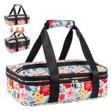QEES Double Decker Casserole Carrier Hot Cold Food Lasagna Lugger Tote Bag