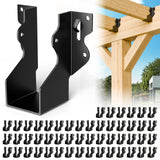 50 Pcs Black 2x4 Joist Hanger,LU24 18 Gauge Double Shear Face Mount Joist Hanger,Hurricane Ties for Rafters Tie Brackets Great f