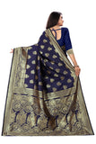 Sugathari Womens Art Silk Navy Blue Kanchipuram Saree (San Pari 63 N Blue)