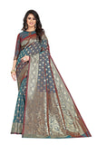 Sugathari Womens Banarasi Saree Pure Kanjivaram Silk Saree Soft New Ladies 2023 Design Wear Pattu Sarees Latest Cotton Party Sari Collections With Blouse Piece For Wedding Sadi (Pari S-1 Rama)