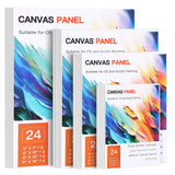 FIXWAL Canvas Boards for Painting 24pcs, with 8x10, 9x12, 11x14, 5x7 Canvases for Painting Art Paint Canvas Panels Gesso Primed 