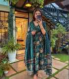 Anni Designer Women'S Rayon Viscose Anarkali Printed Kurta With Pant & Dupatta (Navneeta Dark Green-Vks02_4Xl_Green_Xxxx-Large),Green,4XL,,,