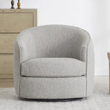 CHITA Swivel Barrel Chair, Modern Comfy FSC Certified Upholstered Boucle Accent Chair for Living Room, Fully Assembled, Light Gr
