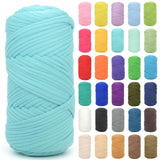 Tshirt Yarn for Crocheting,Aqua Blue T Shirt Chunky Elastic Fabric Thick T-Shirt Crochet Yarn for Beginners Crocheting Hand Knit