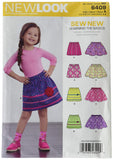 New Look Sewing Pattern UN6409A Autumn Collection Childs PullOn Skirts Sewing Patterns, A (345678)