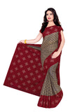 Tamaira Fashion Womens Plain Weave Cotton Saree (973_Brown)