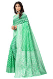 Sugathari Womens Banarasi Saree Pure Kanjivaram Silk Saree Soft New Ladies 2023 Design Wear Pattu Sarees Latest Cotton Party Sari Collections With Blouse Piece For Wedding Sadi (Sam Pari-155 Green)