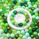 BERMRO 16mm Acrylic Green Beads 100pcs Focal Spacer Bead Chunk Bubblegum Beads for DIY Crafting Necklace Bracelet Jewelry Making