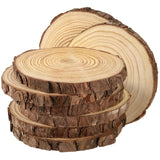 JEUIHAU 8 PCS 7-7.9 Inches Natural Unfinished Wood Slices, Round Wooden Tree Bark Discs, Wooden Circles for DIY Crafts, Christma