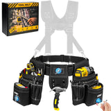 Tool Belt,Magnetic Tool Pouch,27-Pockets Heavy Duty Tool Belts for Men with 4 D-Rings,Detachable Tool Pouch Bag for Electrician,