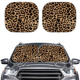 Binienty Animal Leopard Cheetah Stripe Print Auto Windshield Sun Shade- Blocks UV Rays Sun Visor Mat, 2 Pieces Foldable Car Suns