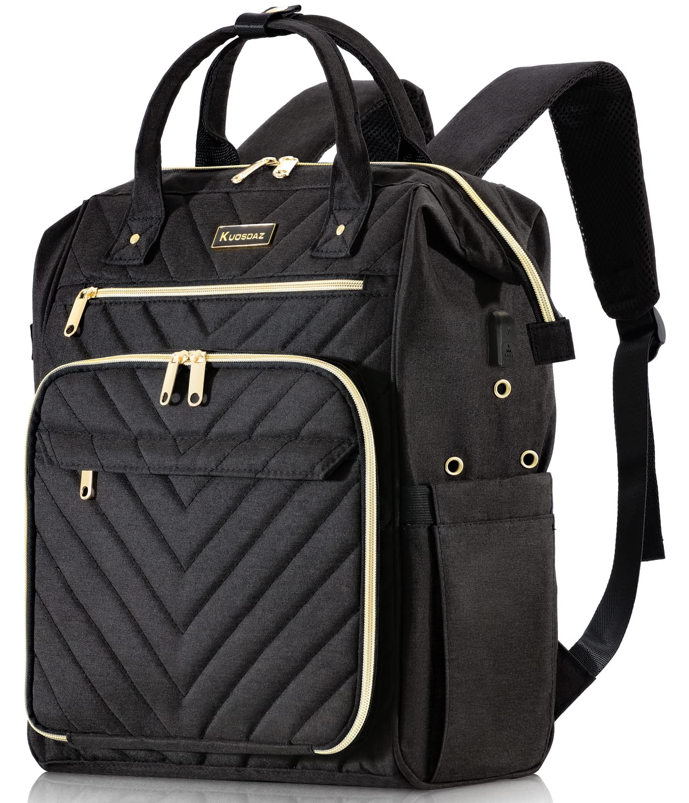 Knitting Bag Backpack, Yarn Organizer with USB Charging Port, Quilted Backpack for Women, Christmas Gifts Large Travel Crochet B