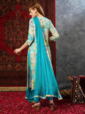 Gosriki Women'S Cotton Blend Printed Straight Kurta With Pant & Dupatta (Ruth Rama-Jl-Gs_M_Multi_Medium),Rama Blue,,B0D73Y8KCG