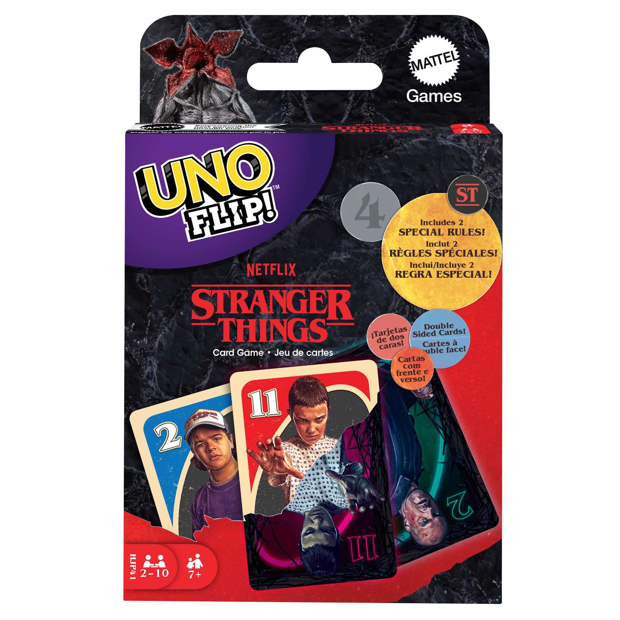 Mattel Games Uno Flip! Stranger Things Card Game For Adults & Teens With Double-Sided Cards, Real World Vs. Upside Down