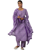 Libas Women'S Pure Cotton Kurta Set (49056_Purple