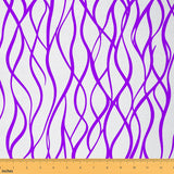 Erosebridal Lavender Stripes Fabric by The Yard, Minimalist Lines Upholstery Fabrics,Contemporary Abstract Indoor Outdoor Fabric