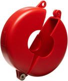 Brady 65560 Hinged Gate Valve Lockout, Red, for 1 21/2 Valve Handle Diameters