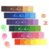 Aphlos Craft Ink Pad Stamps DIY Color, 36 Colors Rainbow Finger Ink Pad for Kids Fingerprint Drawing, Small Rubber Stamp