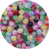 200PCS 10mm Smooth Cracked Acrylic Round Beads Craft Beads for DIY Bracelet Necklace Earrings Keychain Women Jewelry Making Supp