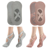 Keyri Non Slip Socks Yoga Pilates Socks For Women Girls, Trainer Socks Grippy Socks Floor Sock AntiSlip Grips & Straps, One Siz
