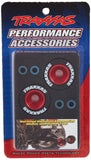 Traxxas 5186 Mounted Wheelie Bar Tires on Red Wheels