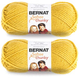 Bernat 2Pack Softee Chunky Yarn, Glowing Gold, Single Ball