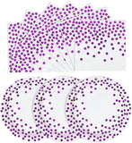 CENLBJ White Purple Paper Plates and Napkins-50 Pack-25 * 7 Paper Plates & 25 * 6.5 Napkins,Party Supplies for Birthdays Recepti