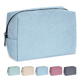 MAANGE Cosmetic Bags for Women Small Makeup Bag for Purse Corduroy Makeup Pouch Travel Makeup Bag with Metal Zipper Make Up Bag 