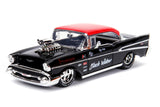 Jada Toys Big Time Muscle 1:24 1957 Chevy Bel Air DieCast Car (Black/Red)