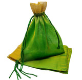 brown leaf Organza Metallic Green 9.5x7.5 Inch Potli Bags Pouch Best for Wedding Anniversary Party Supply Return Gifting Bags (P