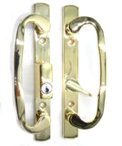 Wynn Hardware 8.5 Legacy Sliding Patio Glass Door Offset Latch Gold Handle Set with Keys - Sash Controls 2265 Keyed Lock - Fits 