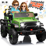 24V Kids Jeep, BLISSRIDE 2 Seater XL Ride on Truck Car w/800W Power Wheel, 4WD/2WD Switchable, Remote Control, 10AH Battery, 20'